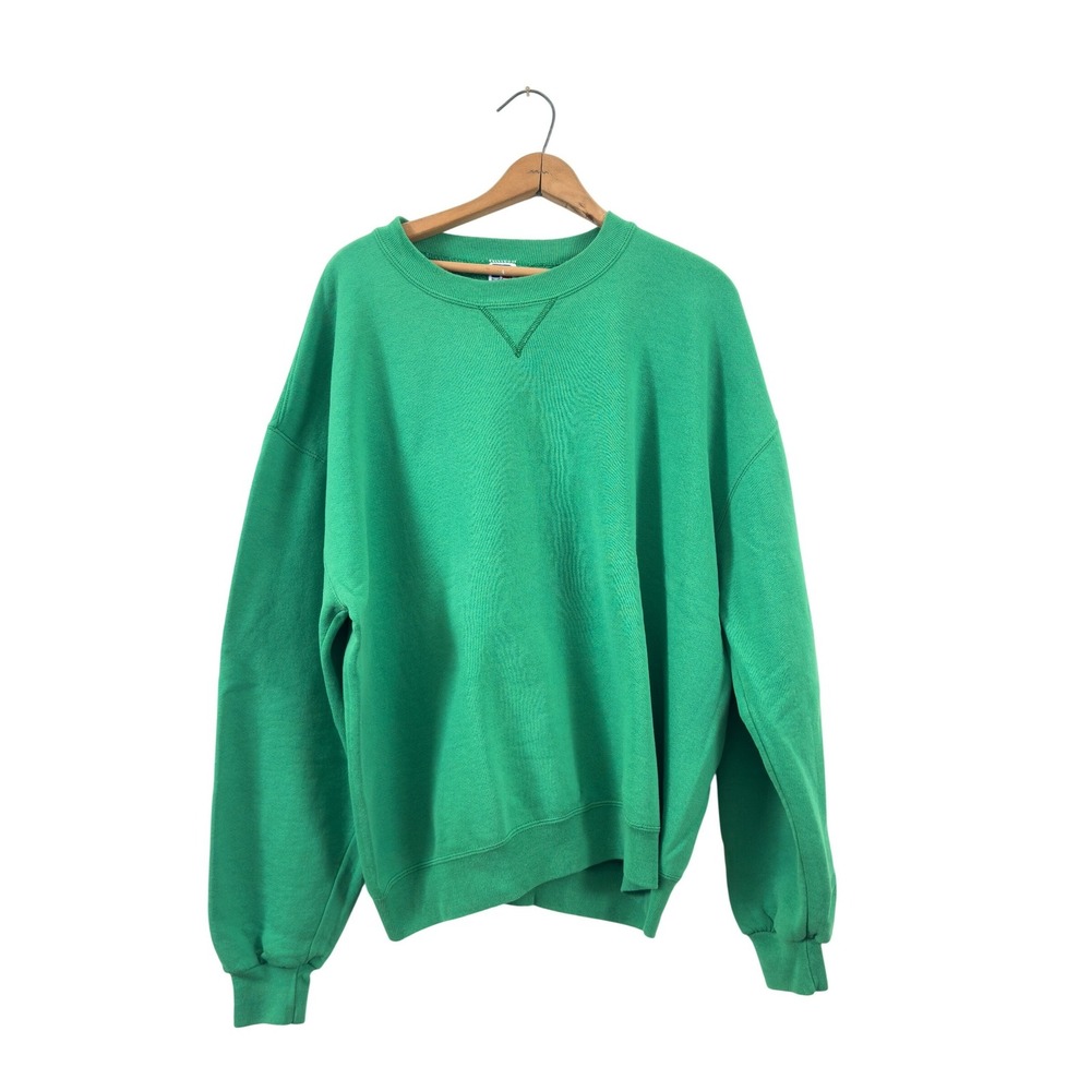 Vintage 90's Russell Athletic Sweatshirt Green Cotton Blend XXL